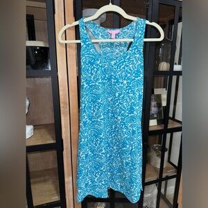 Lilly Pulitzer tank swing dress cordon blue sailors beach print shells coverup